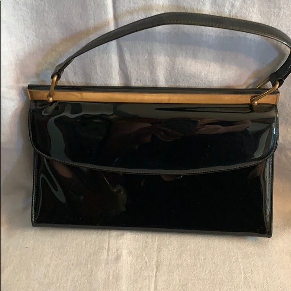 Block Handbags - Vintage Black Patent Leather Bag
